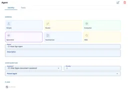 MEDEX AI agent configuration screen